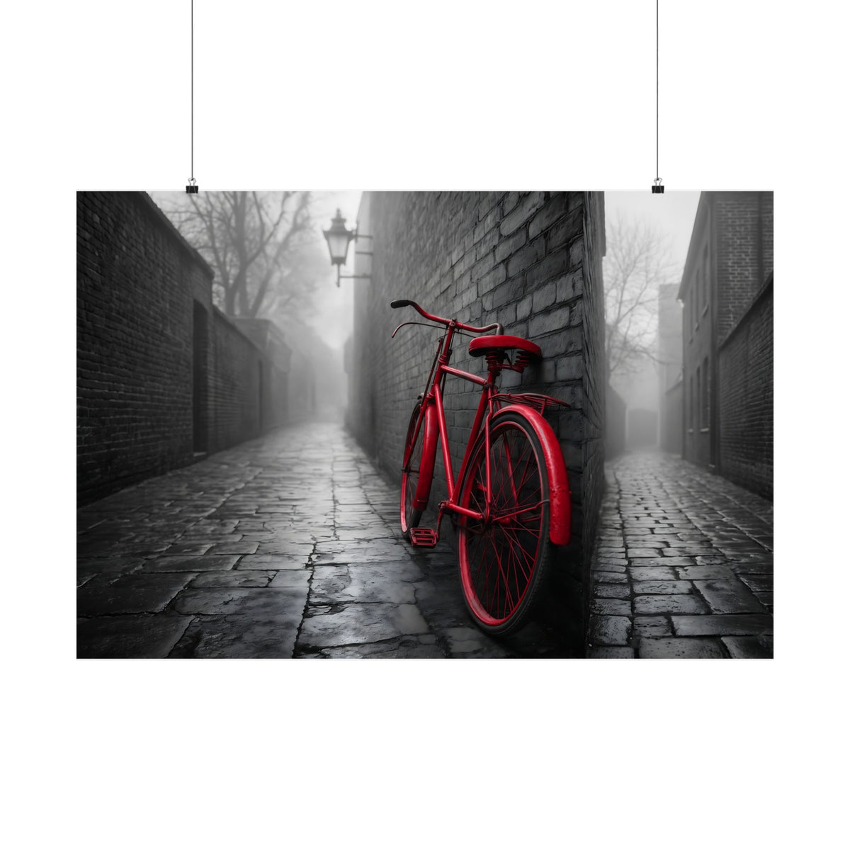 The Red Bicycle - Unique Office Wall Decor | Matte Poster (Landscape)