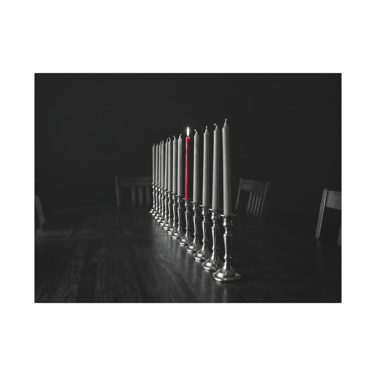 One Candle Lit - Dining Room Wall Art | Canvas (Landscape)