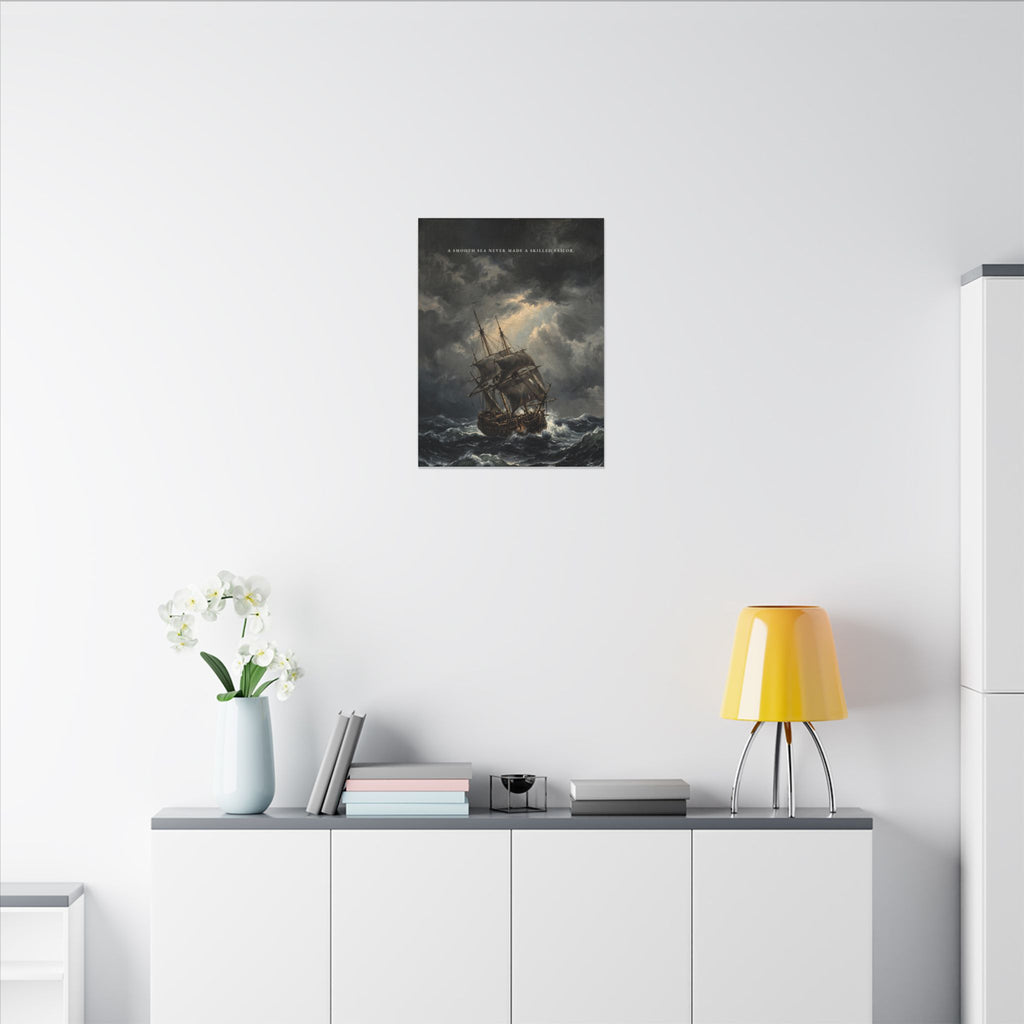 A Smooth Sea Never Made a Skilled Sailor - Storm Ship Wall Art | Canvas