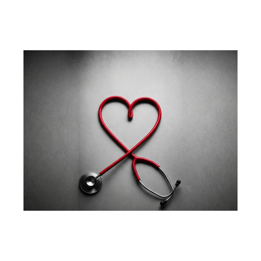 The Stethoscope Heart - Doctor's Office Wall Art | Matte Poster (Landscape)