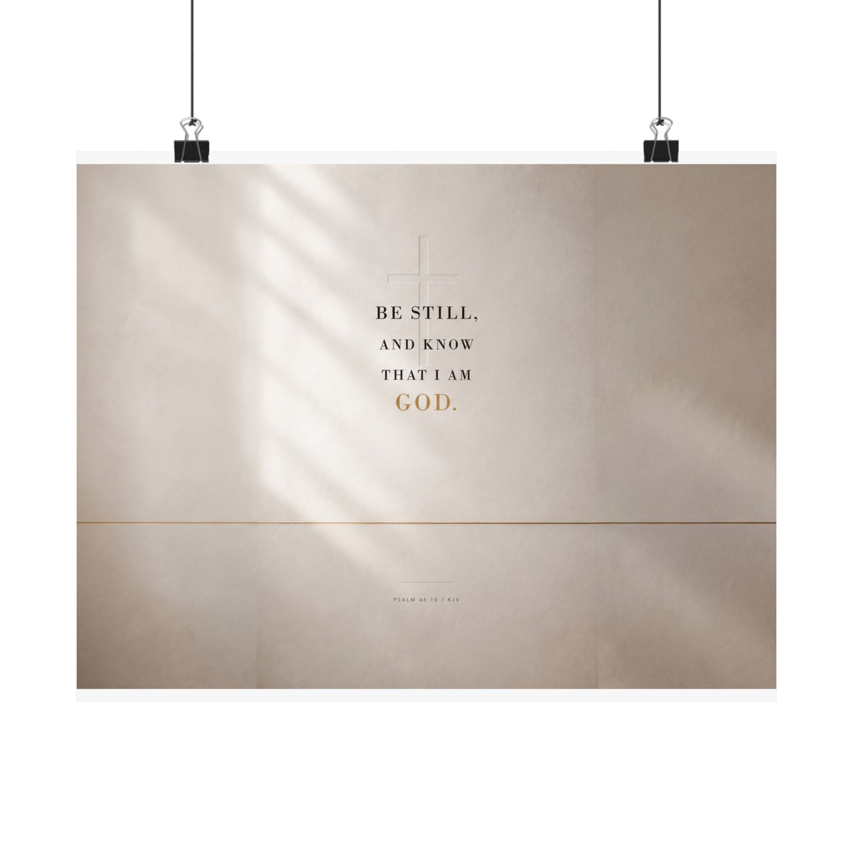 Be Still - Psalm 46:10 Bible Verse Wall Art | Matte Poster (Landscape)