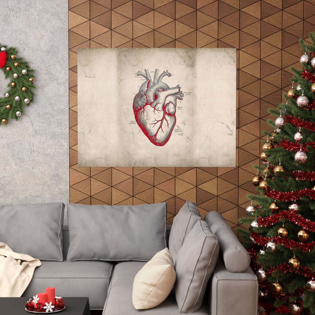 The Anatomical Heart - Wall Art For Doctor Office | Matte Poster (Landscape)