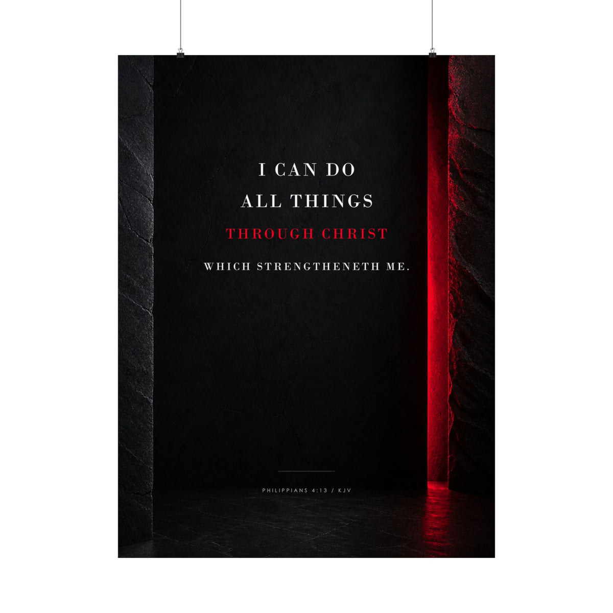 All Things Through Christ - Philippians 4:13 Scripture Wall Art | Matte Poster