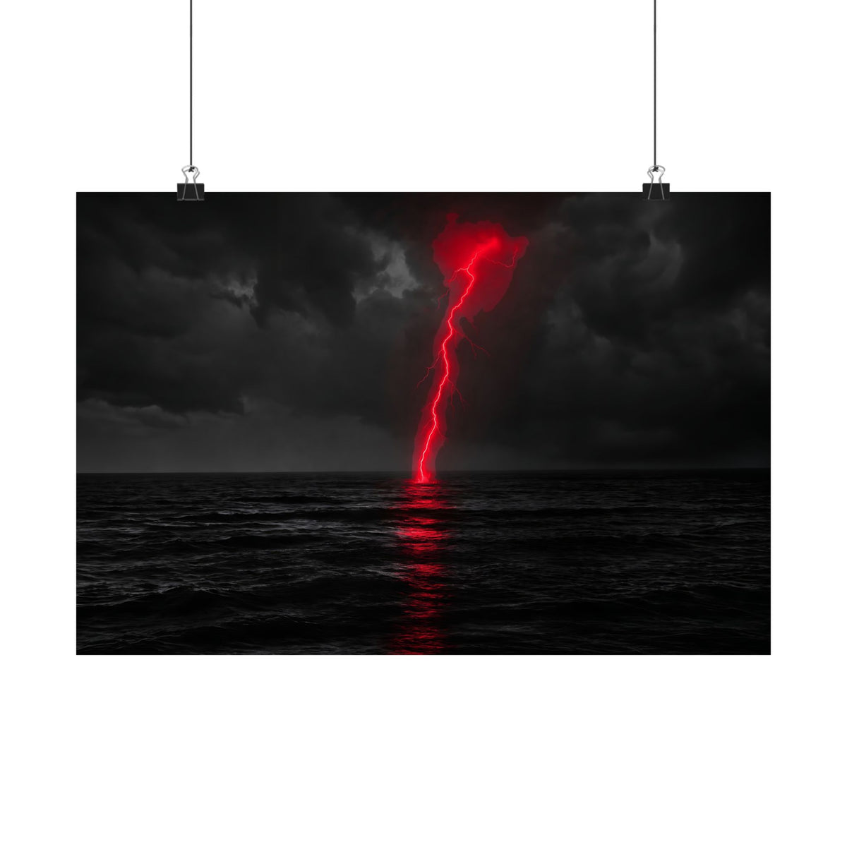 Red Strike - Red And Black Art | Matte Poster (Landscape)