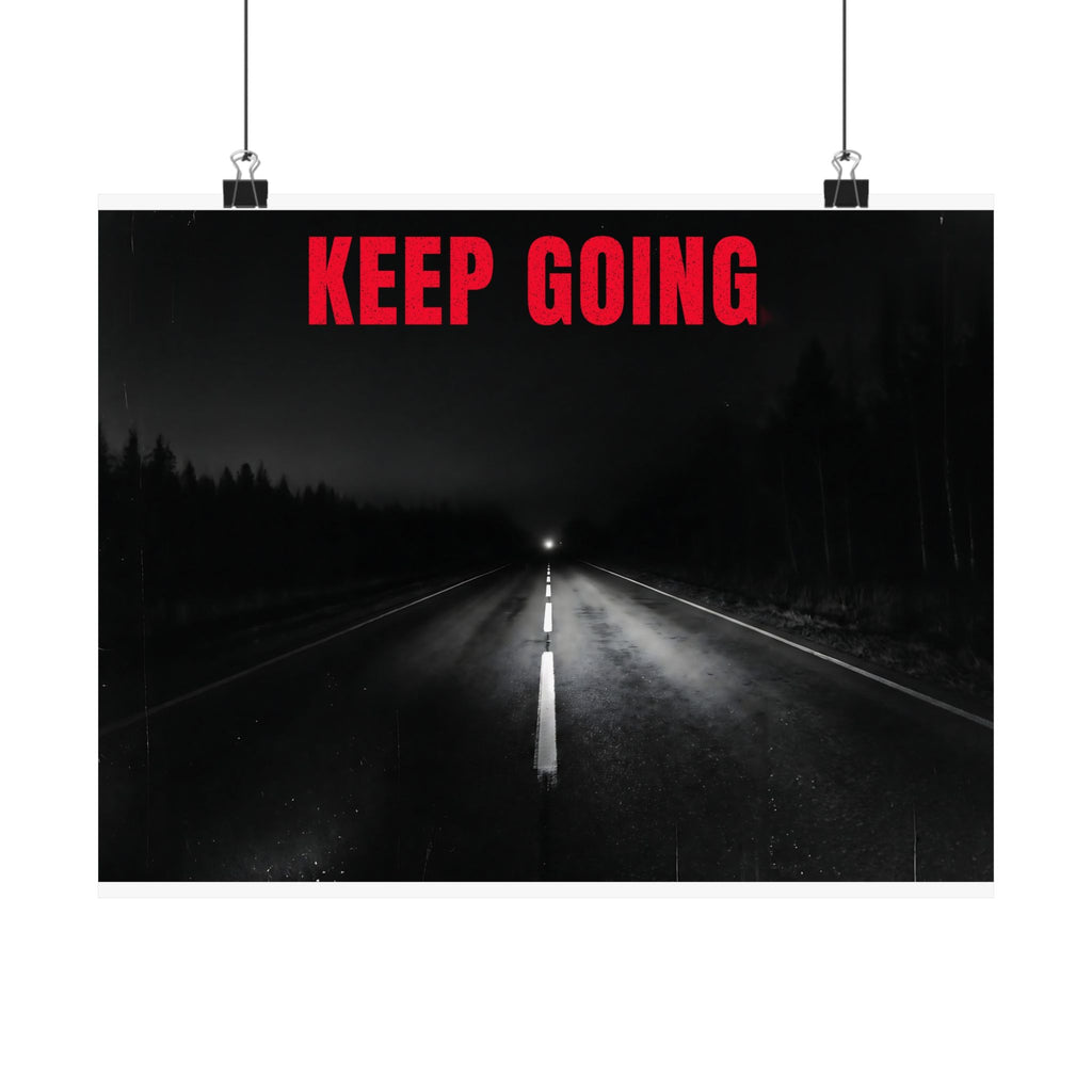 The Extra Mile - Night Road Wall Art | Matte Poster (Landscape)