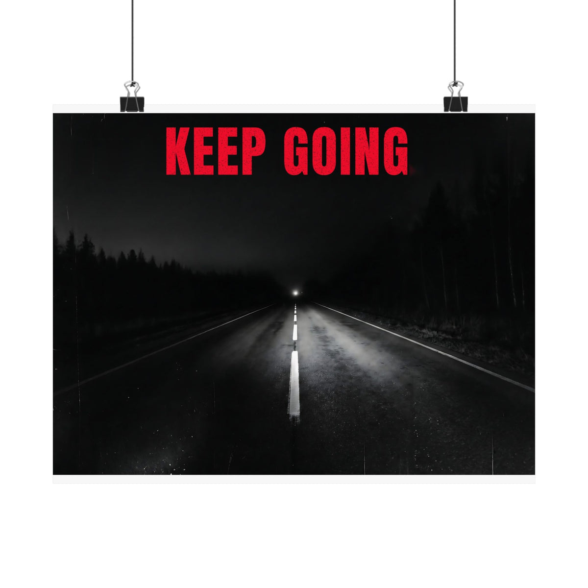 The Extra Mile - Night Road Wall Art | Matte Poster (Landscape)