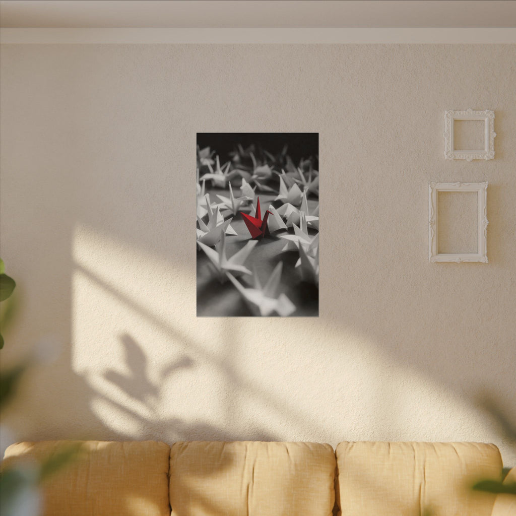 The Red Crane - Unique Wall Art For Office | Canvas