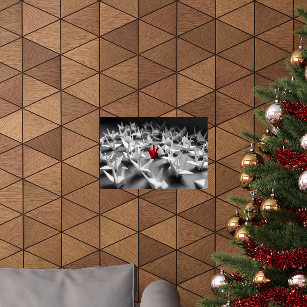 The Red Crane - Unique Wall Art For Office | Matte Poster (Landscape)