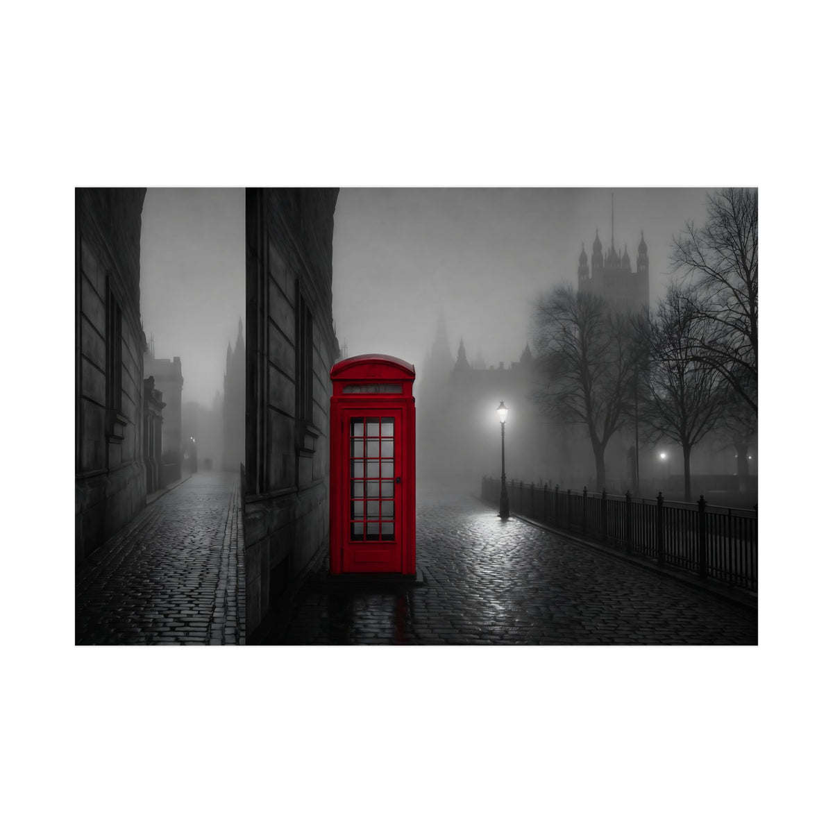 The Red Booth - Unique Office Art | Matte Poster (Landscape)