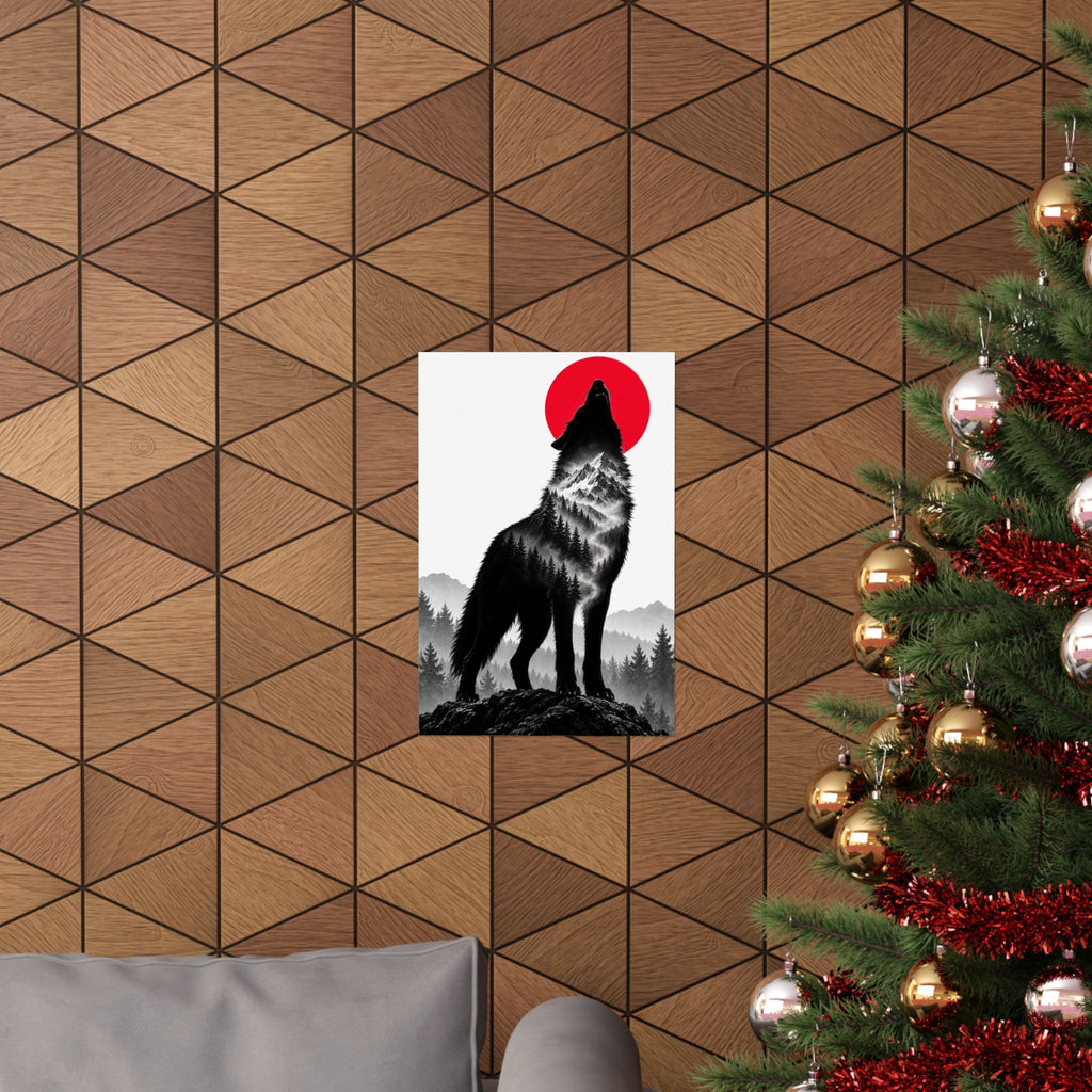 Howling Wolf - Dark Wall Art | Matte Poster