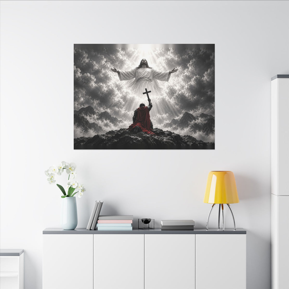 Jesus and the Warrior - Christian Wall Art | Canvas (Landscape)