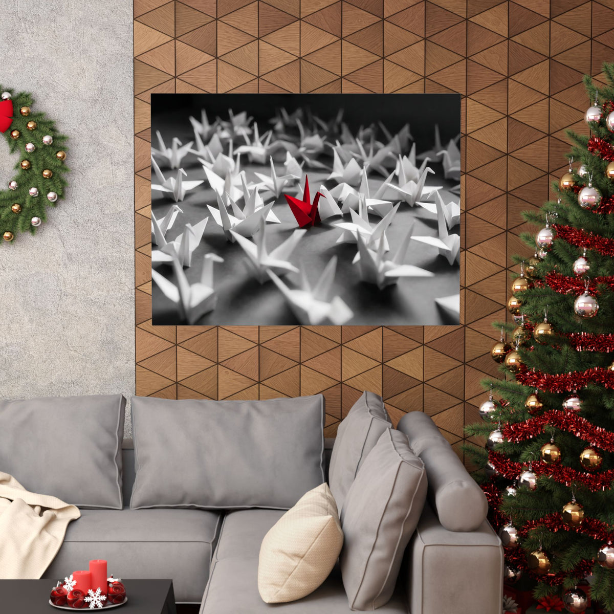 The Red Crane - Unique Wall Art For Office | Matte Poster (Landscape)