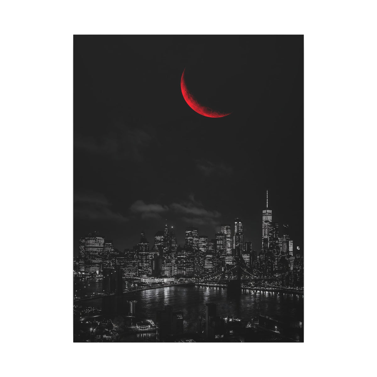 Red Crescent - Red Wall Decor | Canvas