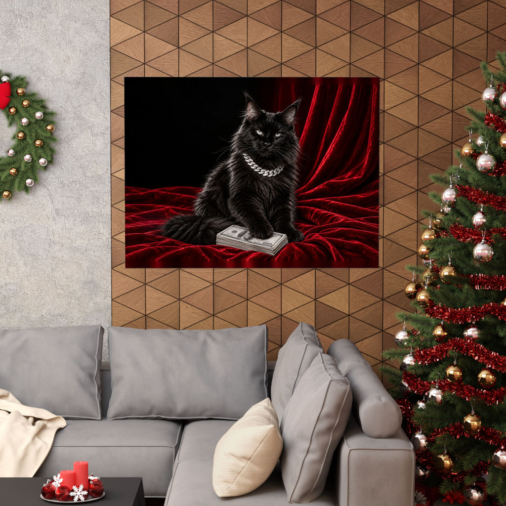 Cat Cash - Meme Wall Art | Matte Poster (Landscape)