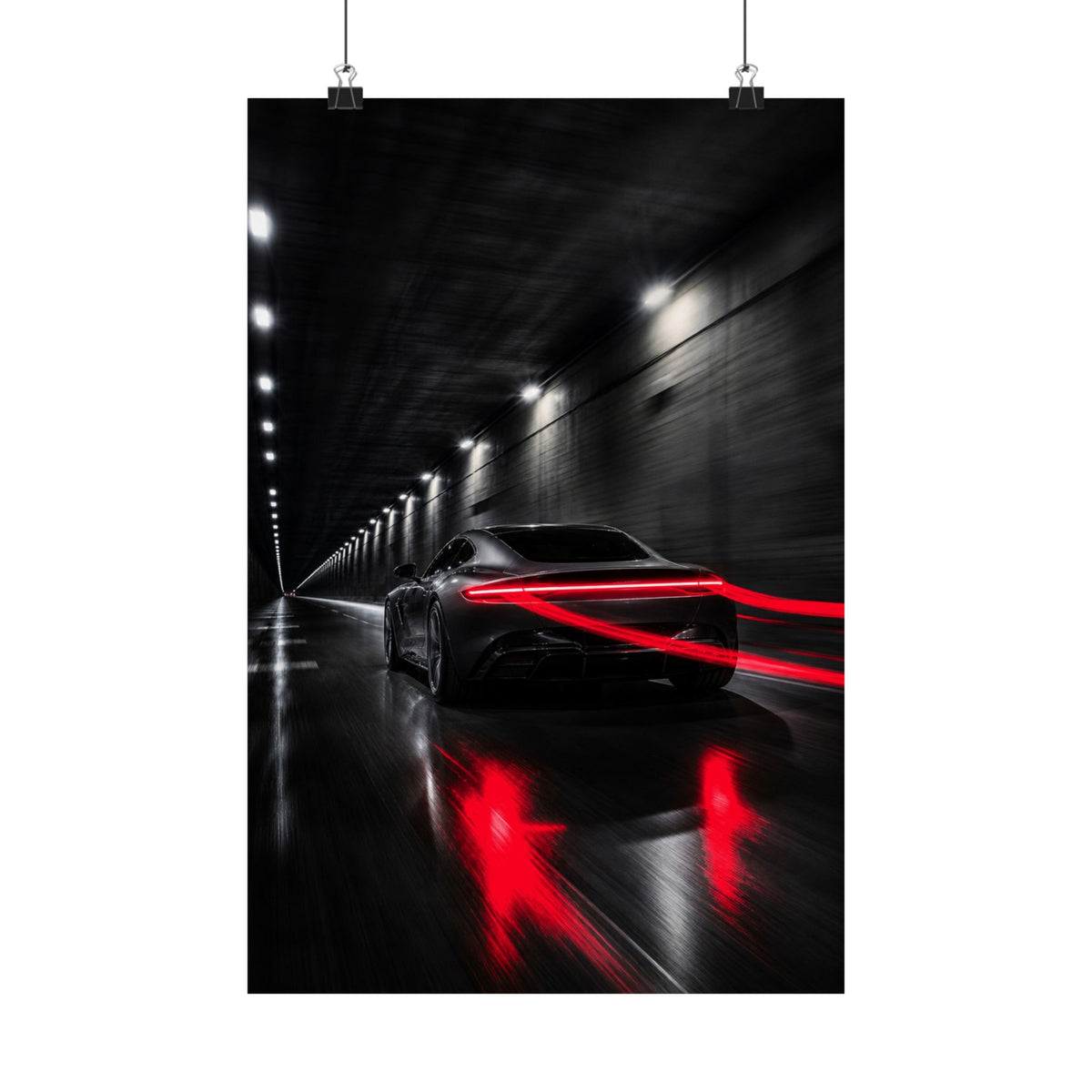 Redline Tunnel - Racing Wall Art | Matte Poster