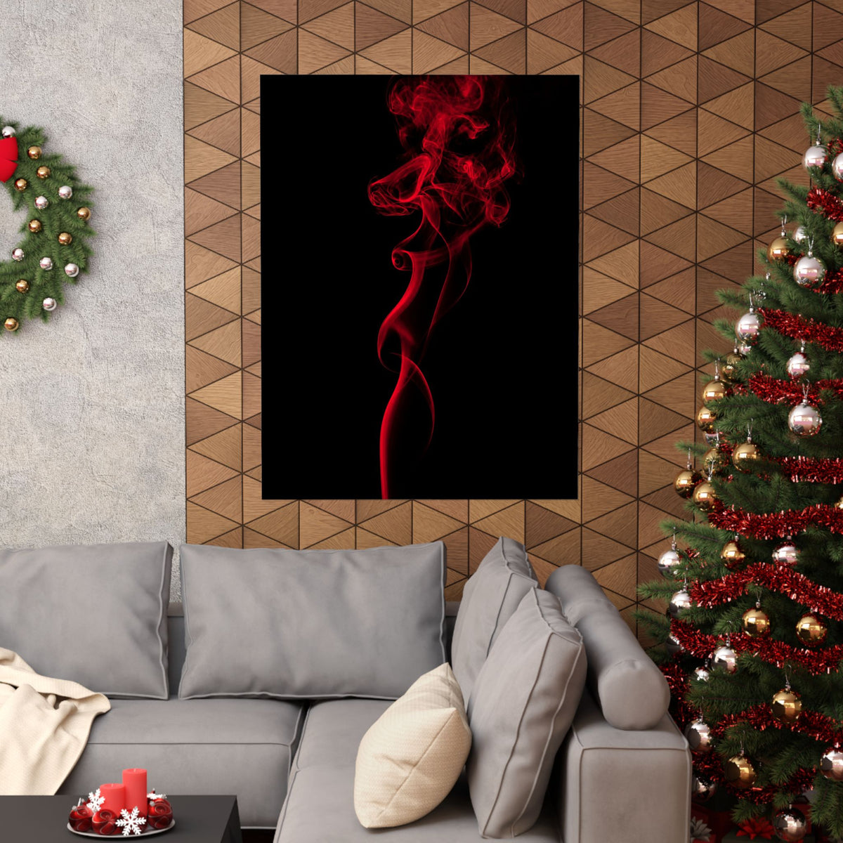 Red Smoke - Wall Art With Red Color | Matte Poster