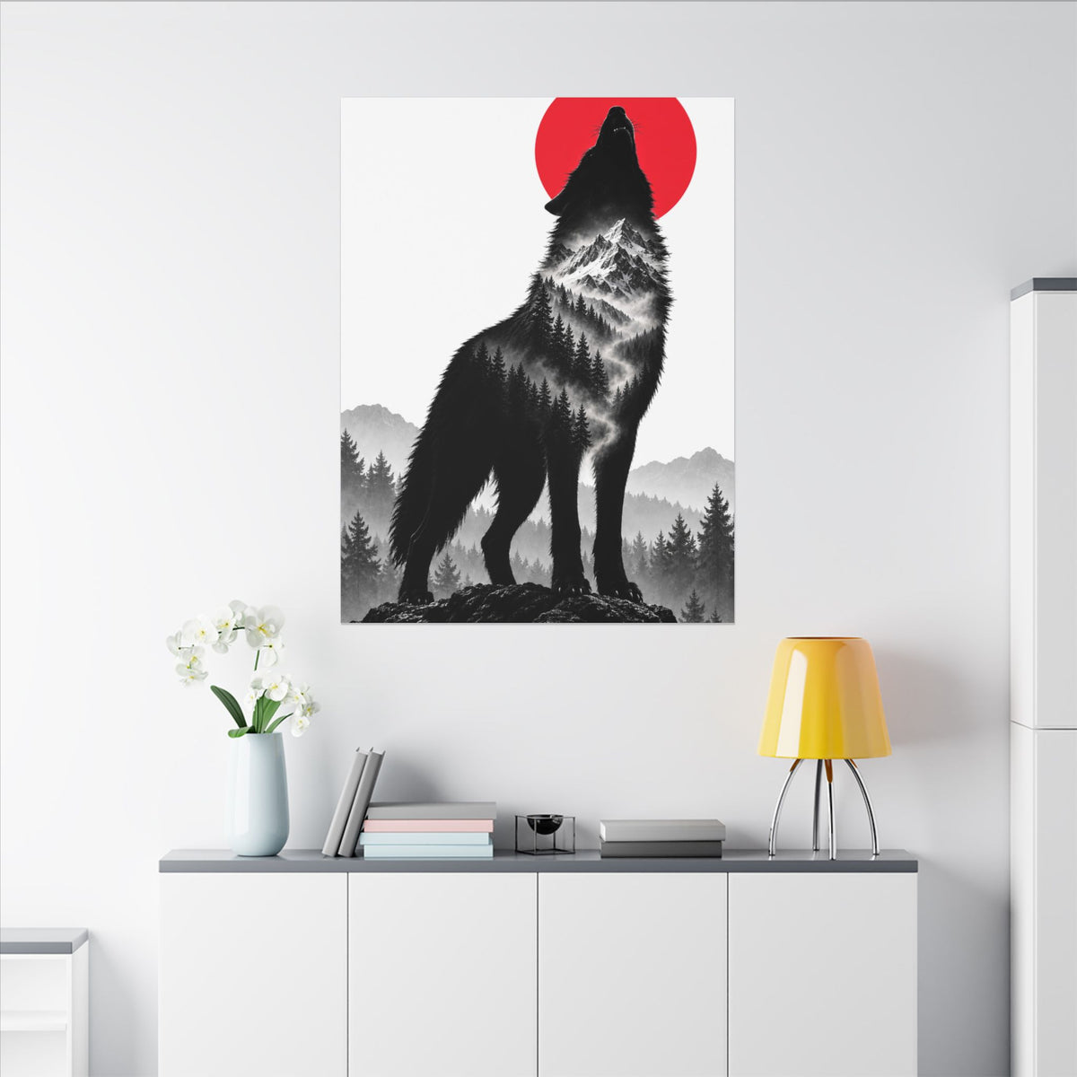 Howling Wolf - Dark Wall Art | Canvas