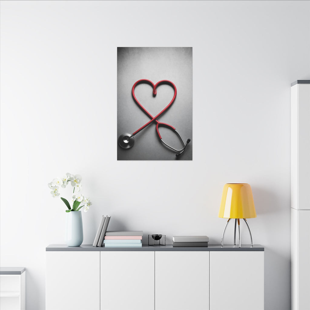 The Stethoscope Heart - Doctor's Office Wall Art | Canvas