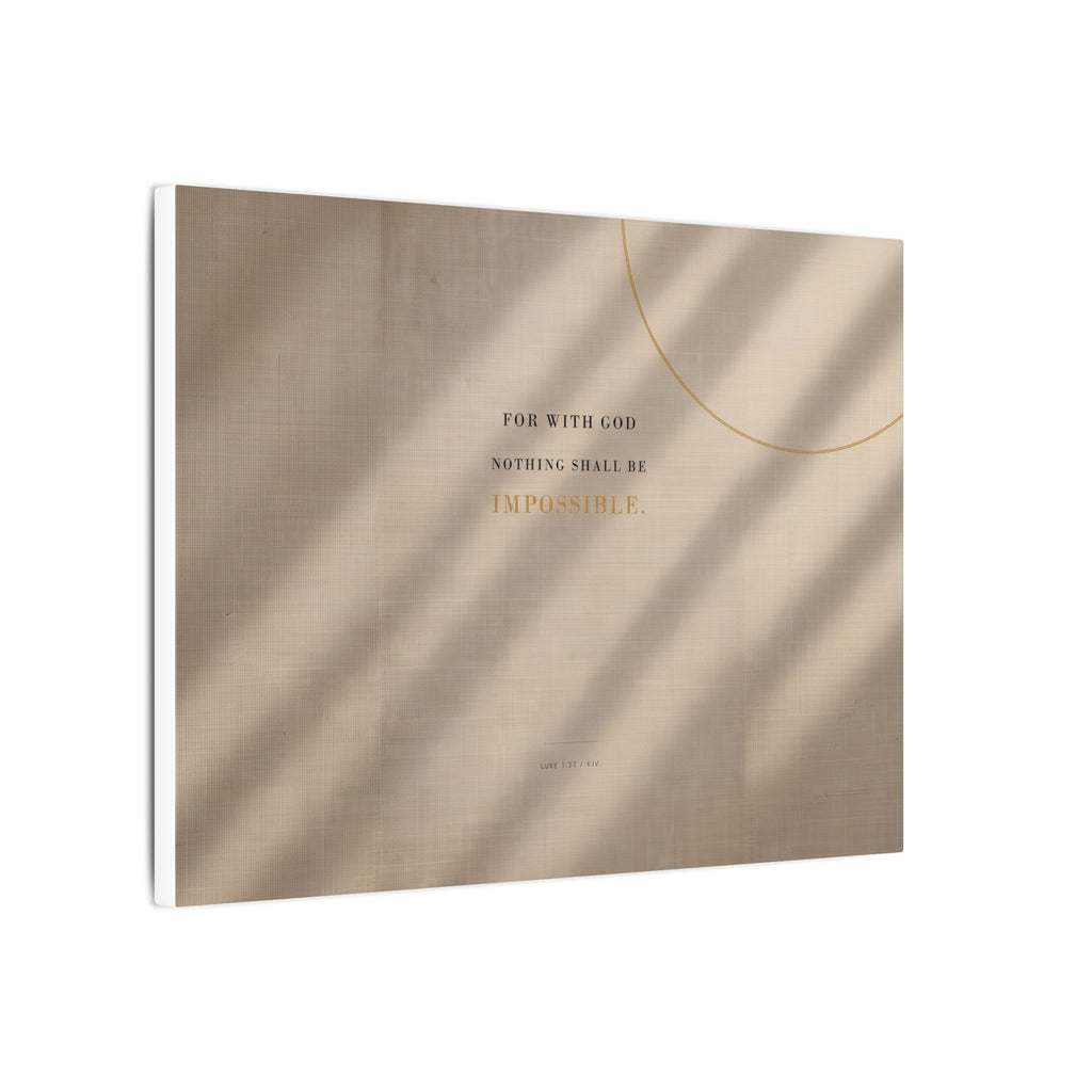 Nothing Shall Be Impossible - Luke 1:37 Bible Verse Wall Art | Canvas (Landscape)