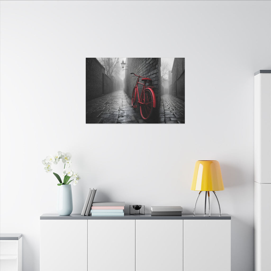 The Red Bicycle - Unique Office Wall Decor | Canvas (Landscape)