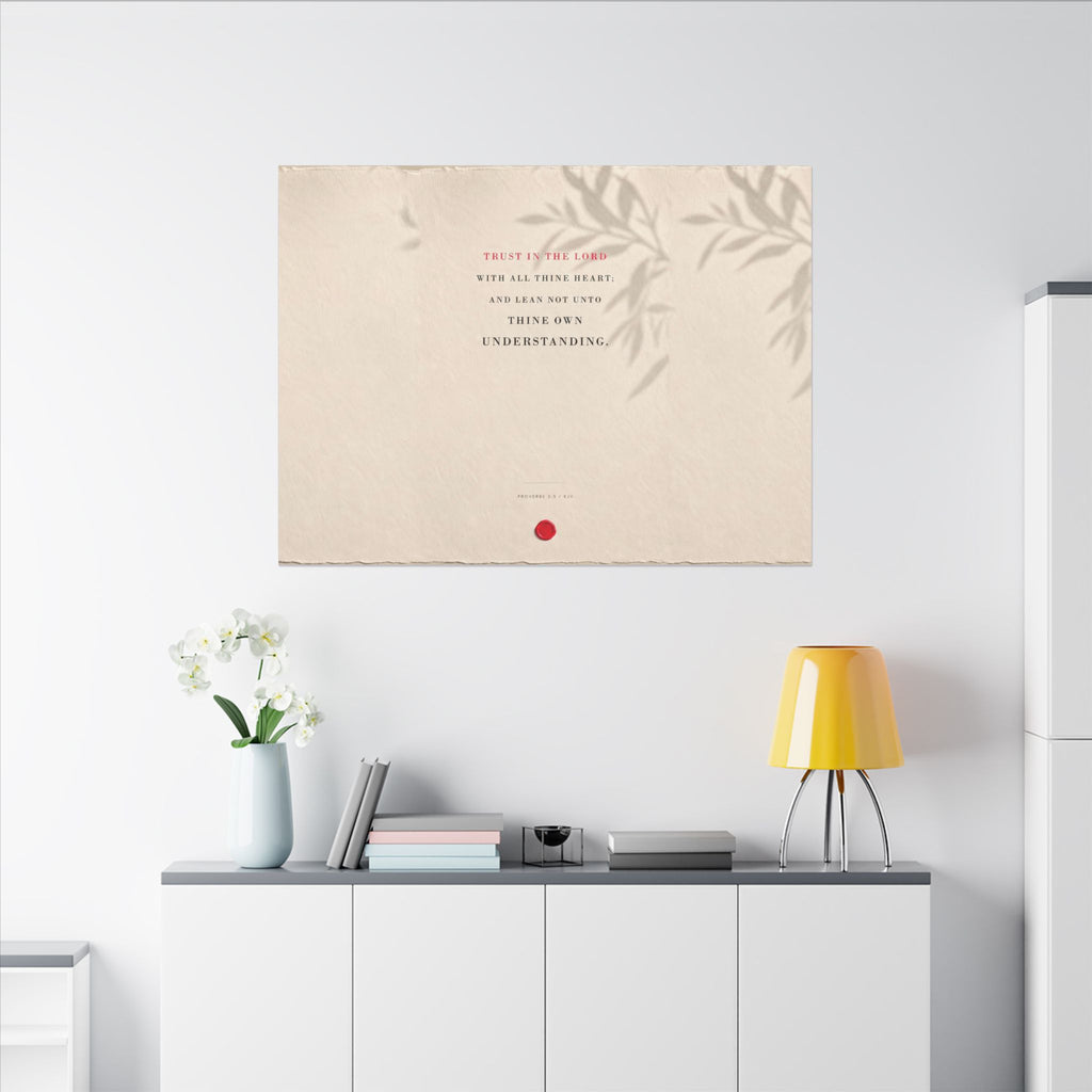 Trust in the Lord - Proverbs 3:5 Bible Verse Wall Art | Canvas (Landscape)