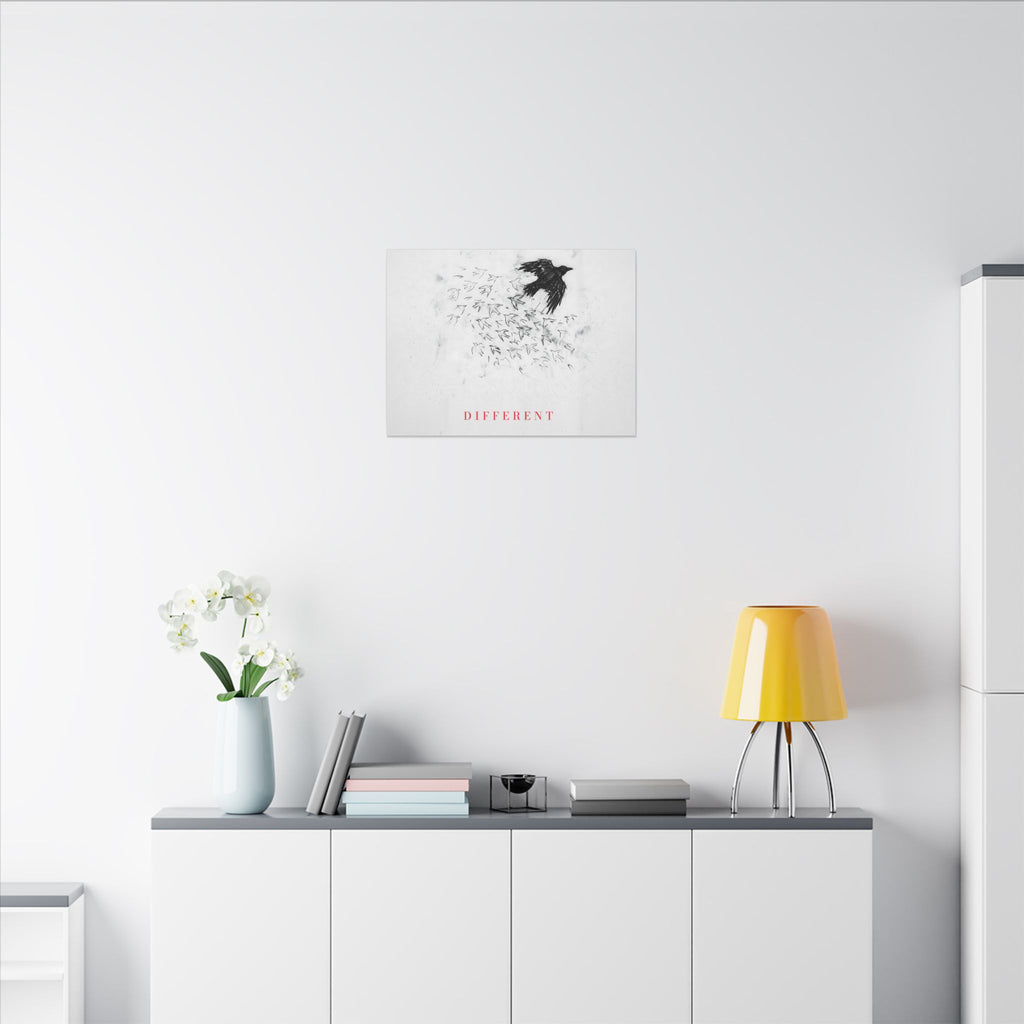 The Flock Went Left - Charcoal Wall Art | Canvas (Landscape)