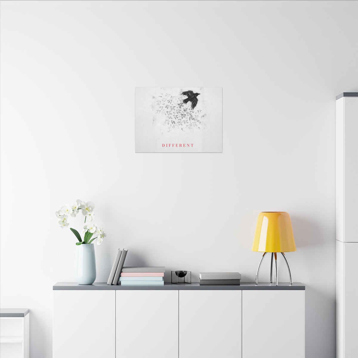 The Flock Went Left - Charcoal Wall Art | Canvas (Landscape)