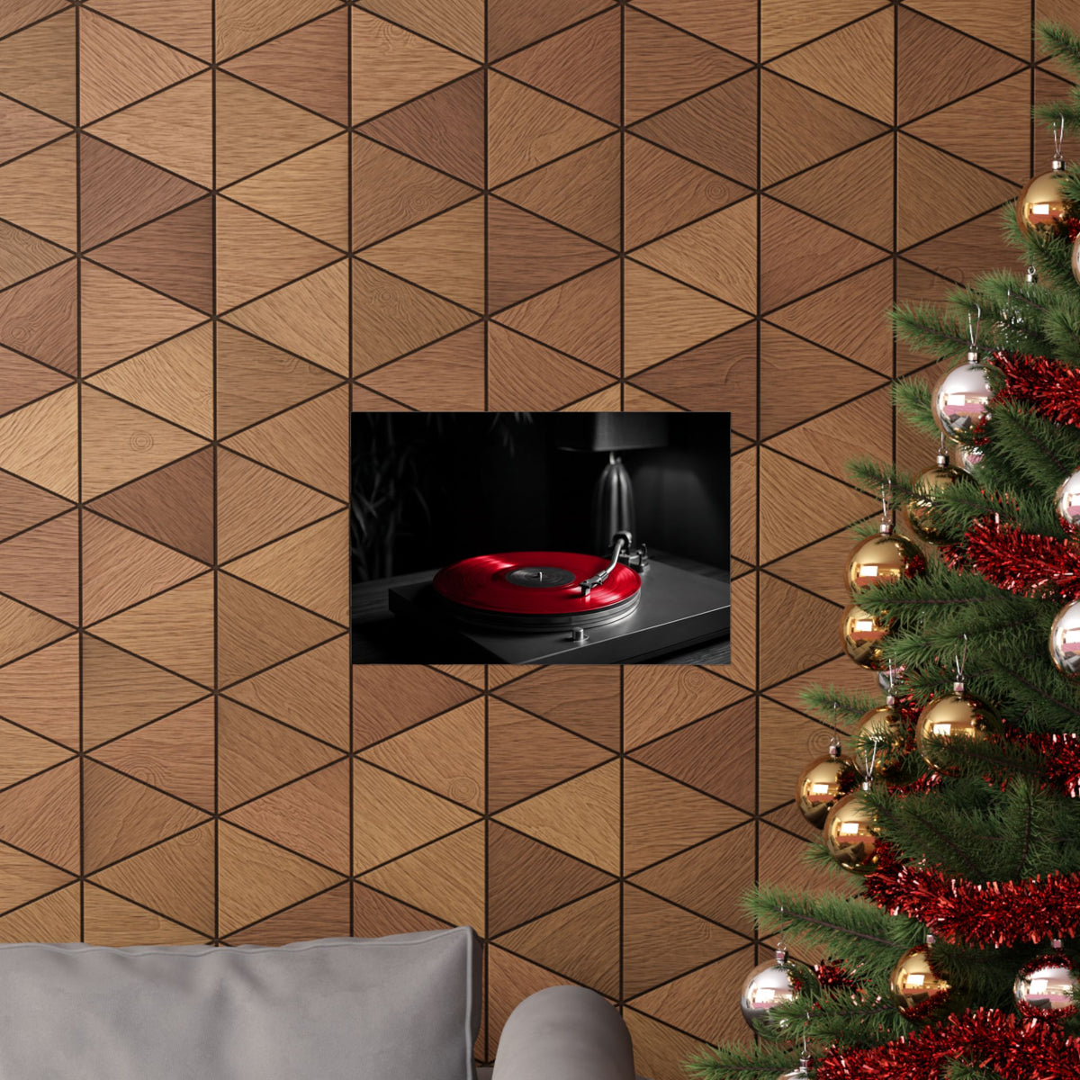 Red Vinyl - Mens Office Wall Art | Matte Poster (Landscape)