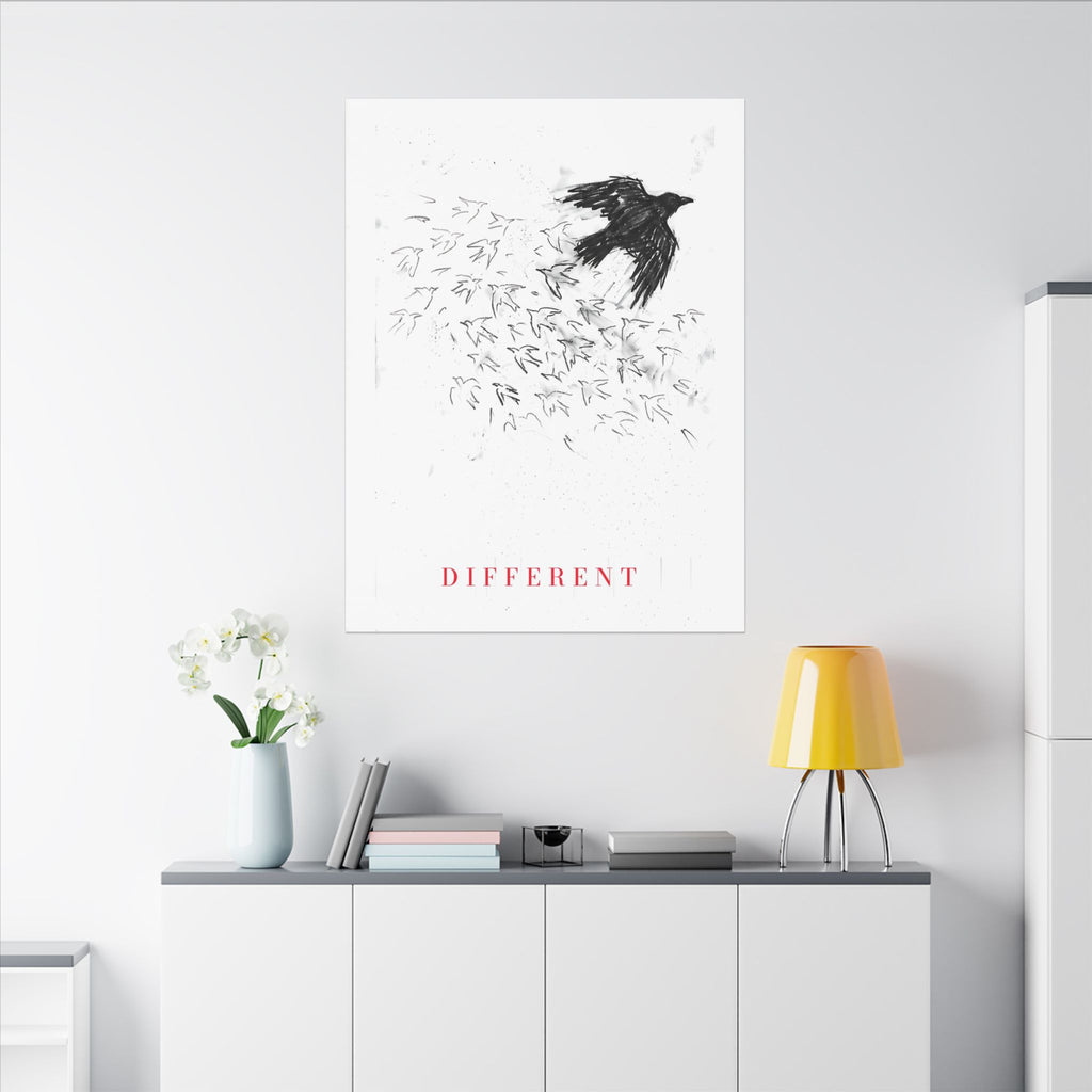 The Flock Went Left - Charcoal Wall Art | Canvas