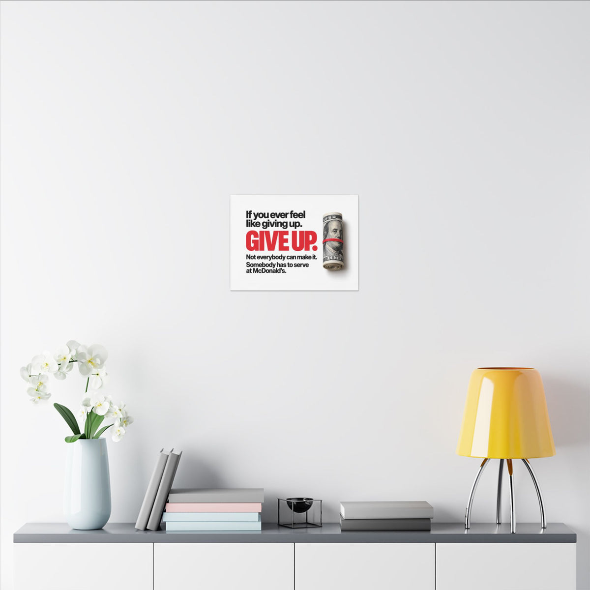Give Up - Meme Wall Art | Canvas (Landscape)