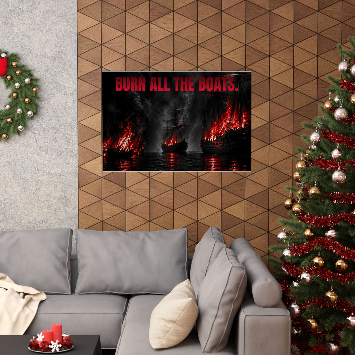 Burn All the Boats - Nautical Wall Art | Matte Poster (Landscape)