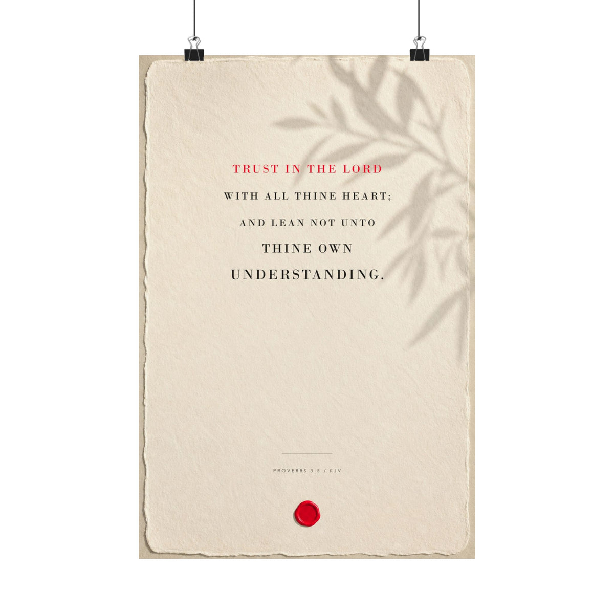 Trust in the Lord - Proverbs 3:5 Bible Verse Wall Art | Matte Poster