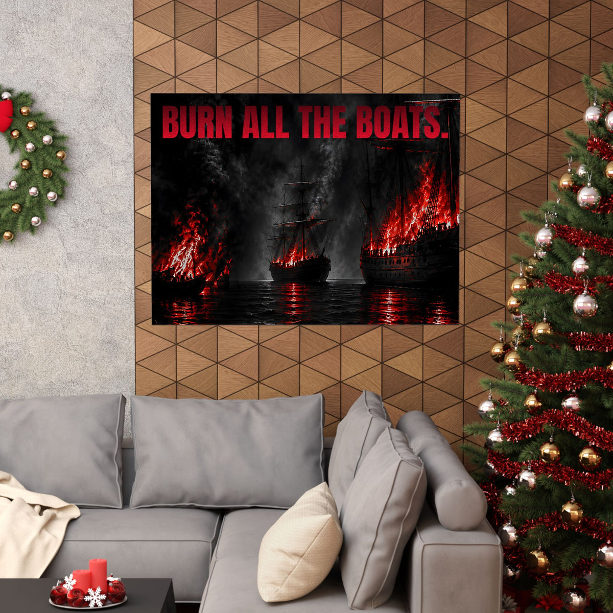 Burn All the Boats - Nautical Wall Art | Matte Poster (Landscape)
