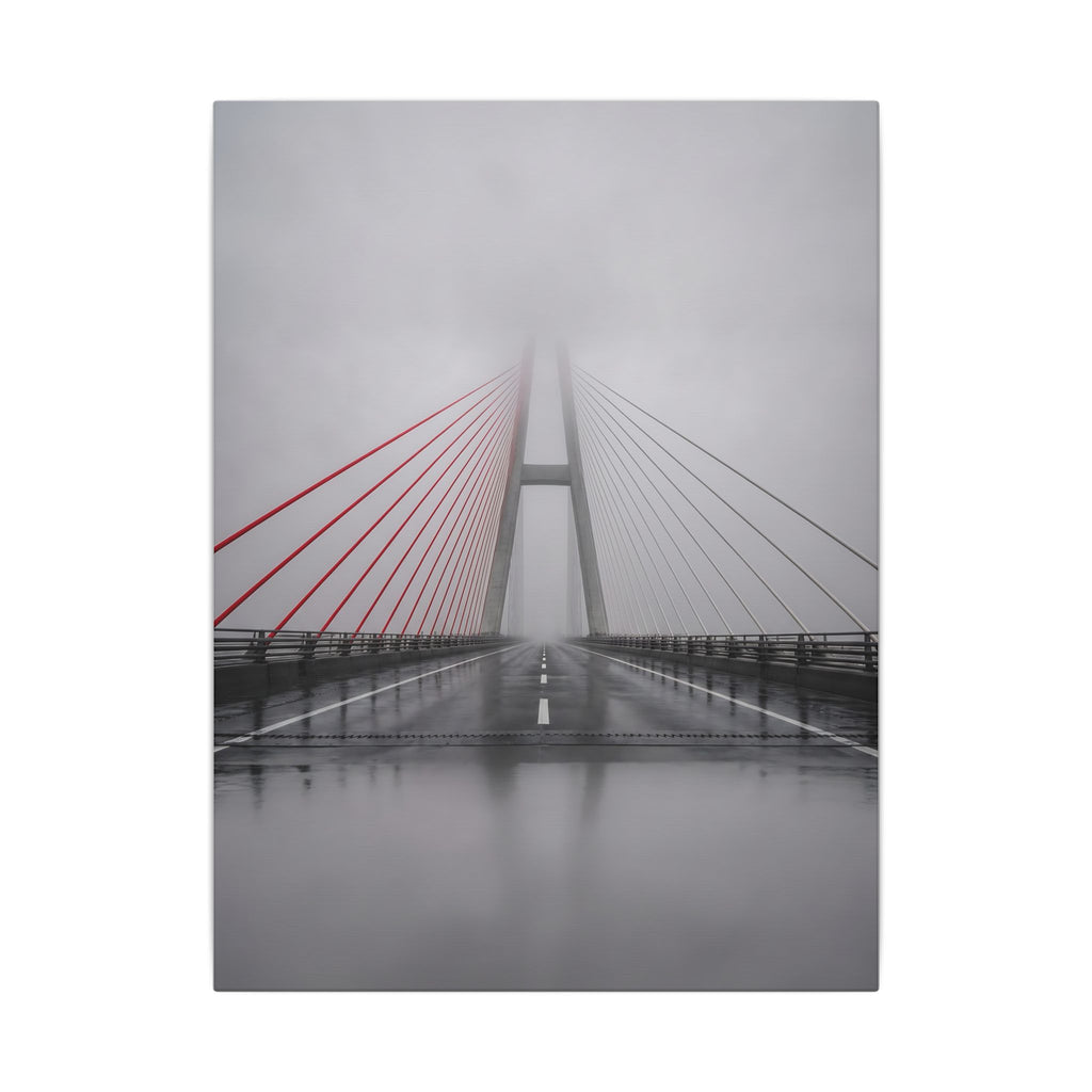 Span in Fog - Red Wall Decor | Canvas