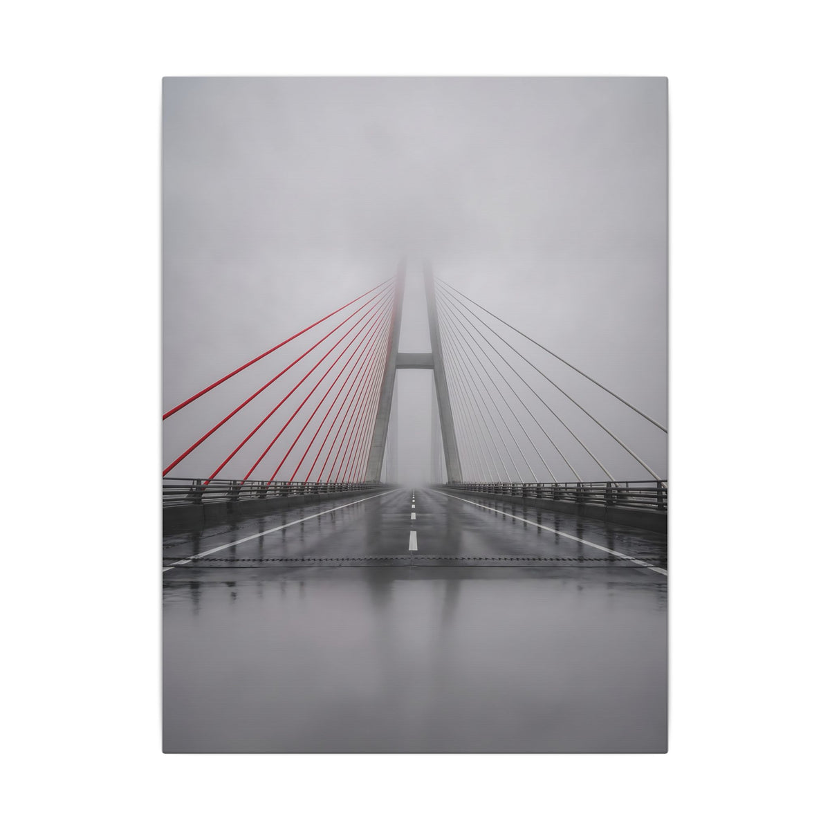 Span in Fog - Red Wall Decor | Canvas