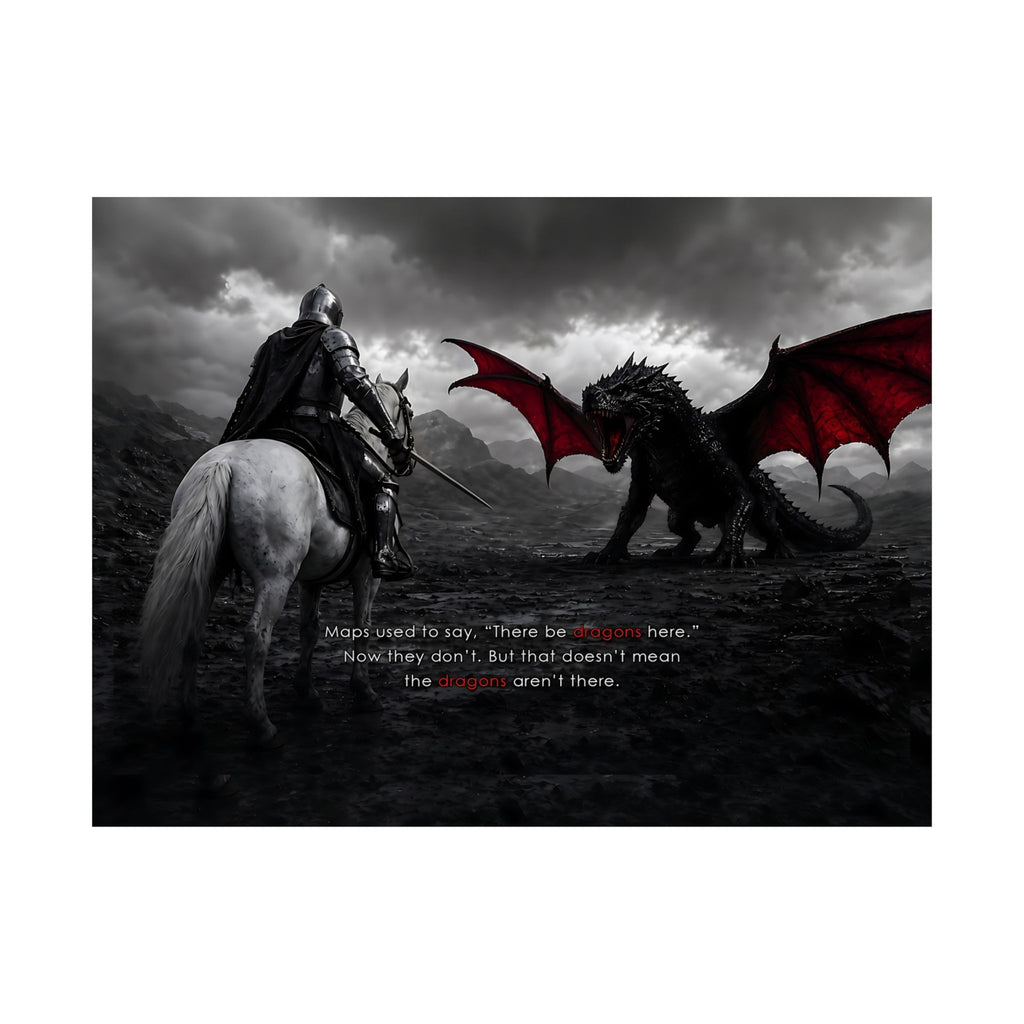 There Be Dragons - Man Cave Decor | Matte Poster (Landscape)