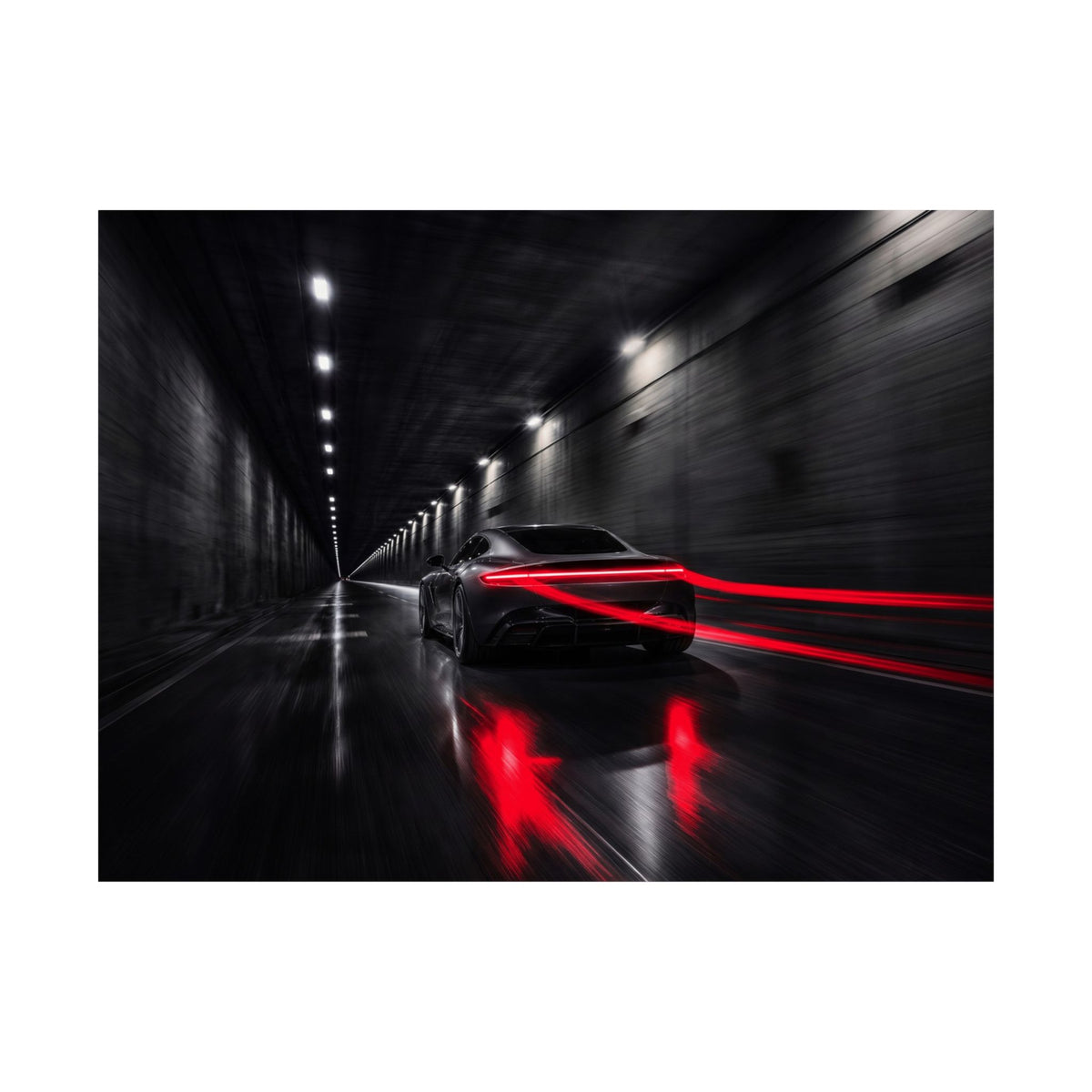 Redline Tunnel - Racing Wall Art | Matte Poster (Landscape)