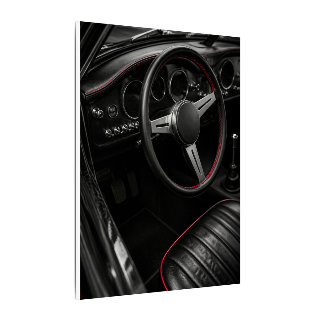 Red Stitch Cockpit - Classic Car Interior Wall Art | Canvas