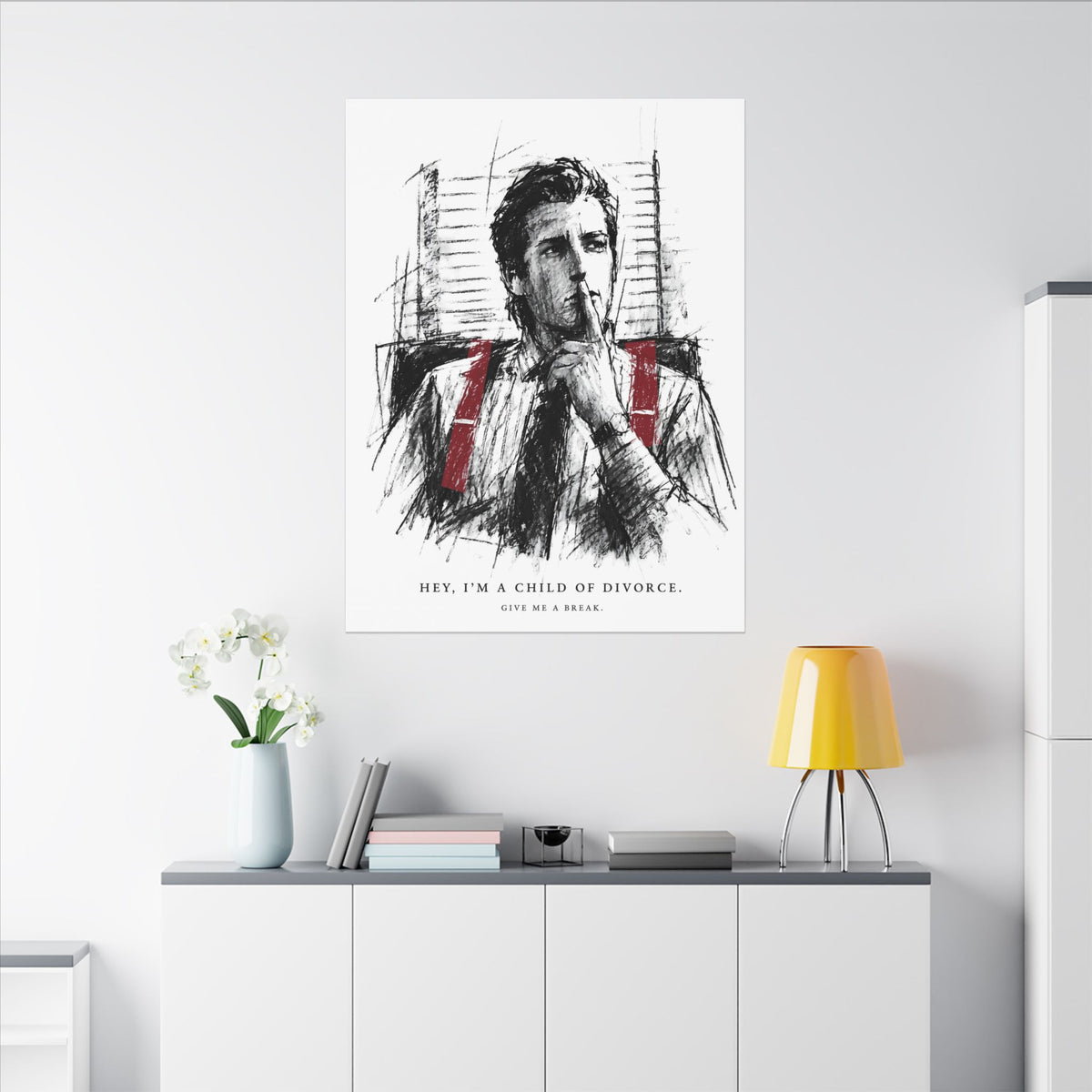 Child of Divorce Sketch - Dark Office Wall Art | Canvas