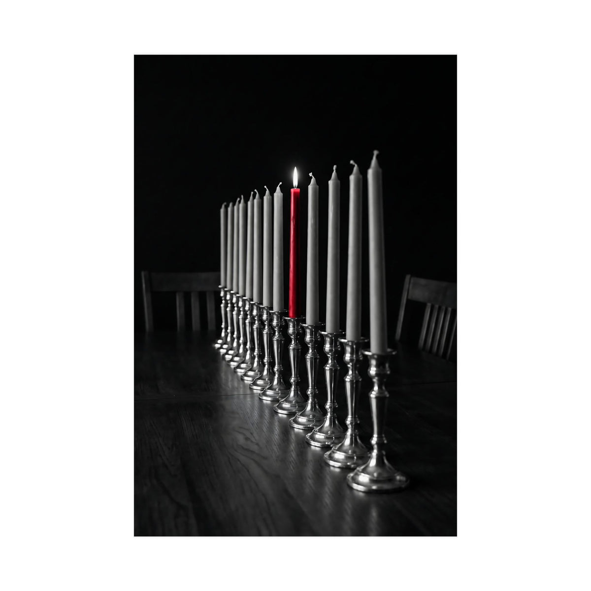 One Candle Lit - Dining Room Wall Art | Matte Poster