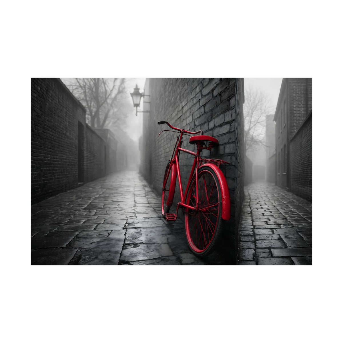 The Red Bicycle - Unique Office Wall Decor | Matte Poster (Landscape)