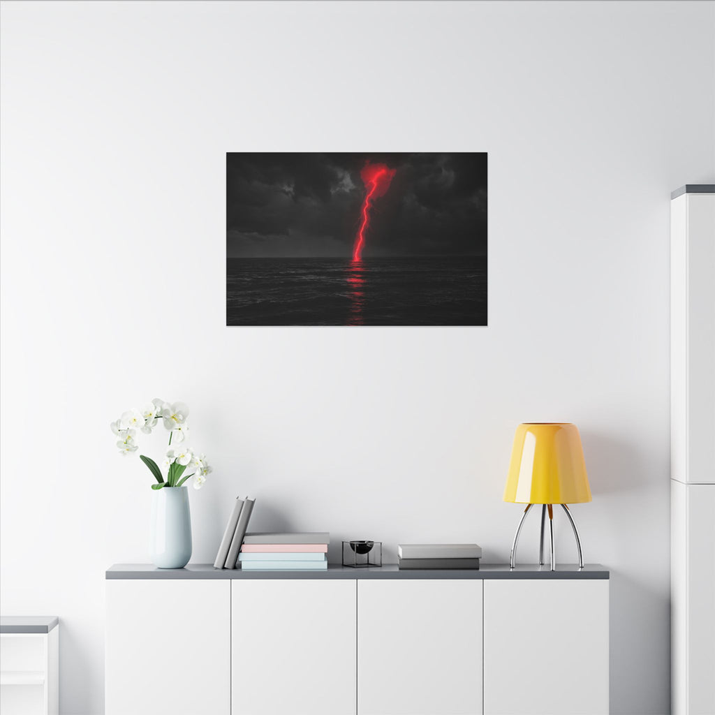 Red Strike - Red And Black Art | Canvas (Landscape)