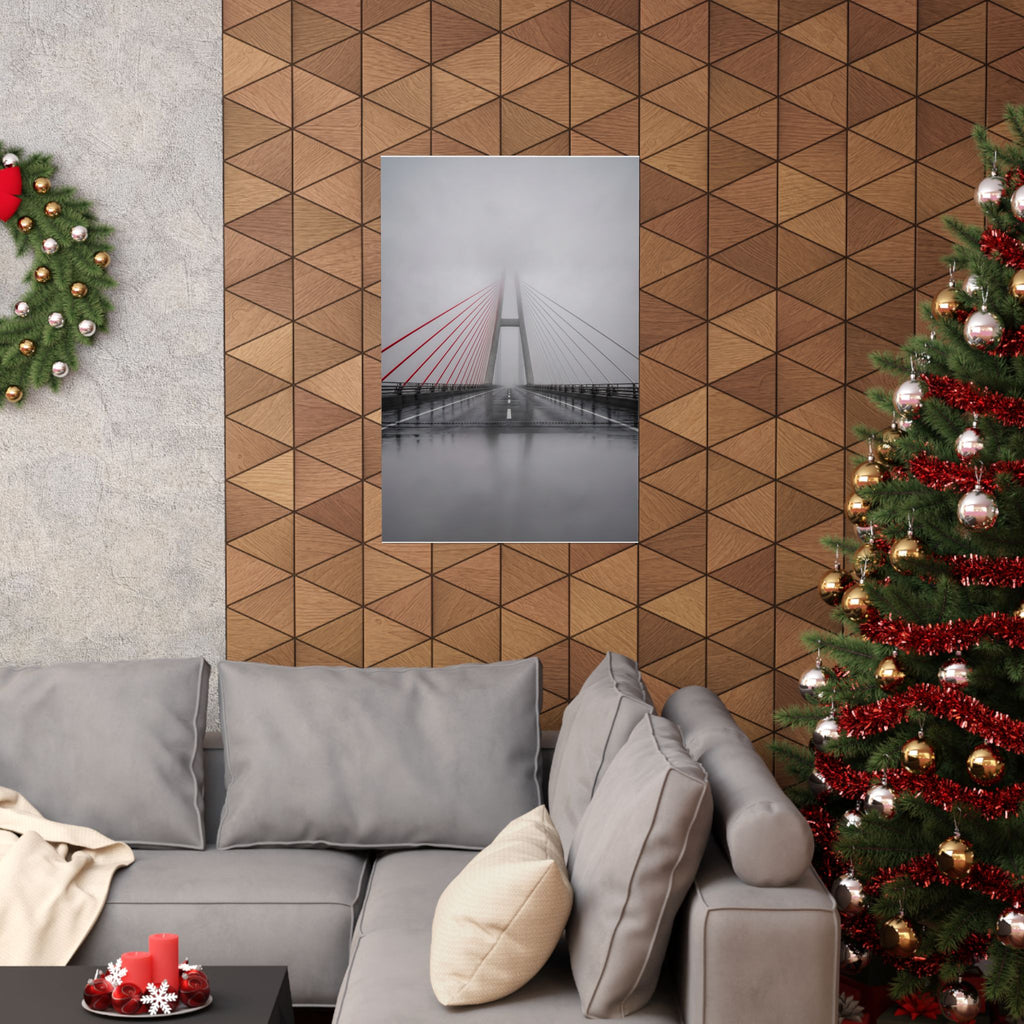 Span in Fog - Red Wall Decor | Matte Poster