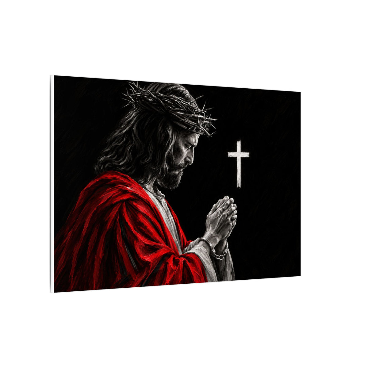Praying Jesus - Christian Wall Art | Canvas (Landscape)