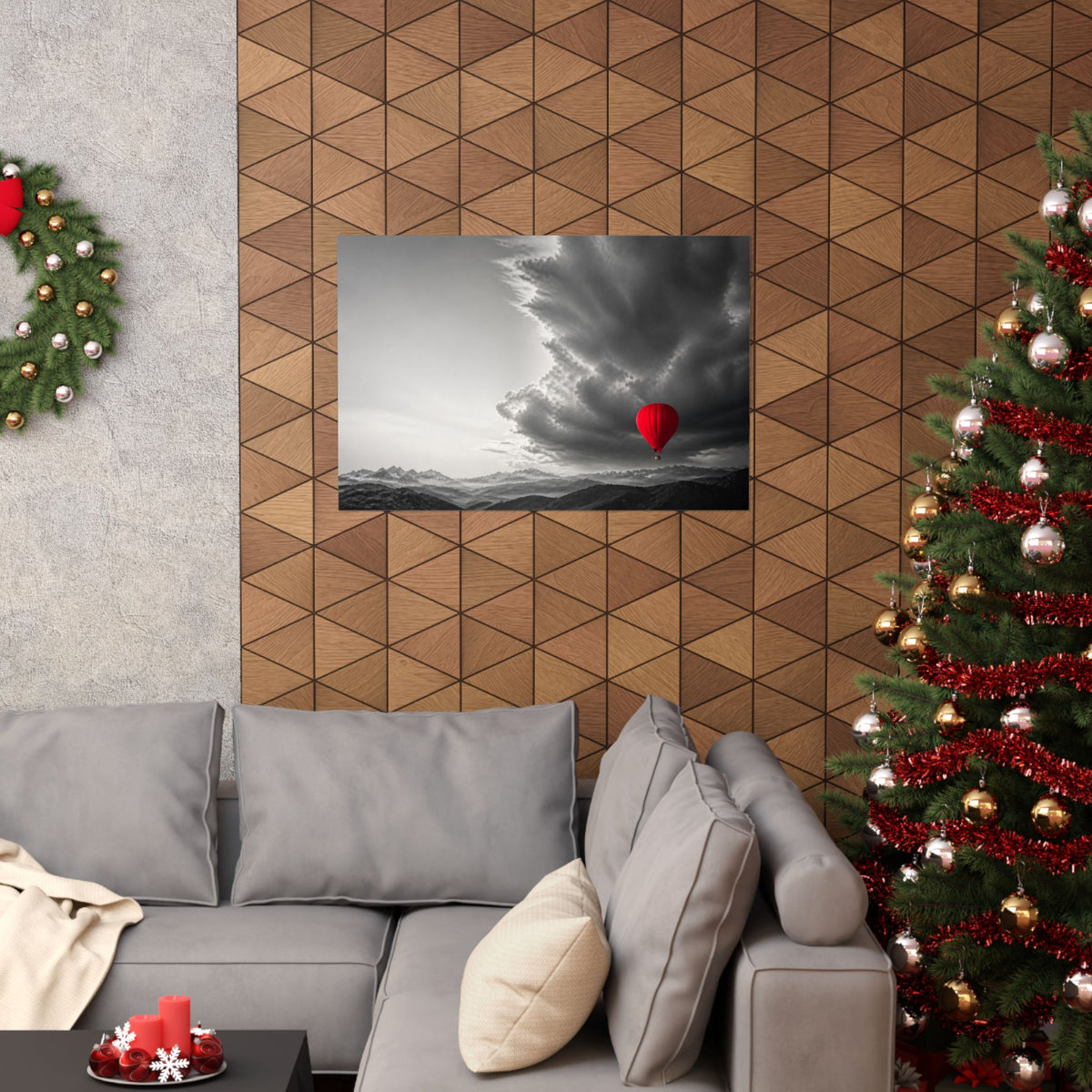 Red Balloon - Over the Bed Wall Art | Matte Poster (Landscape)