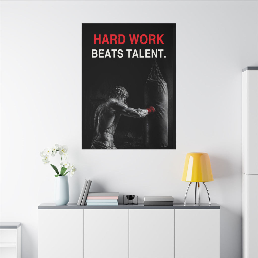 Hard Work Beats Talent - Boxing Wall Art | Canvas