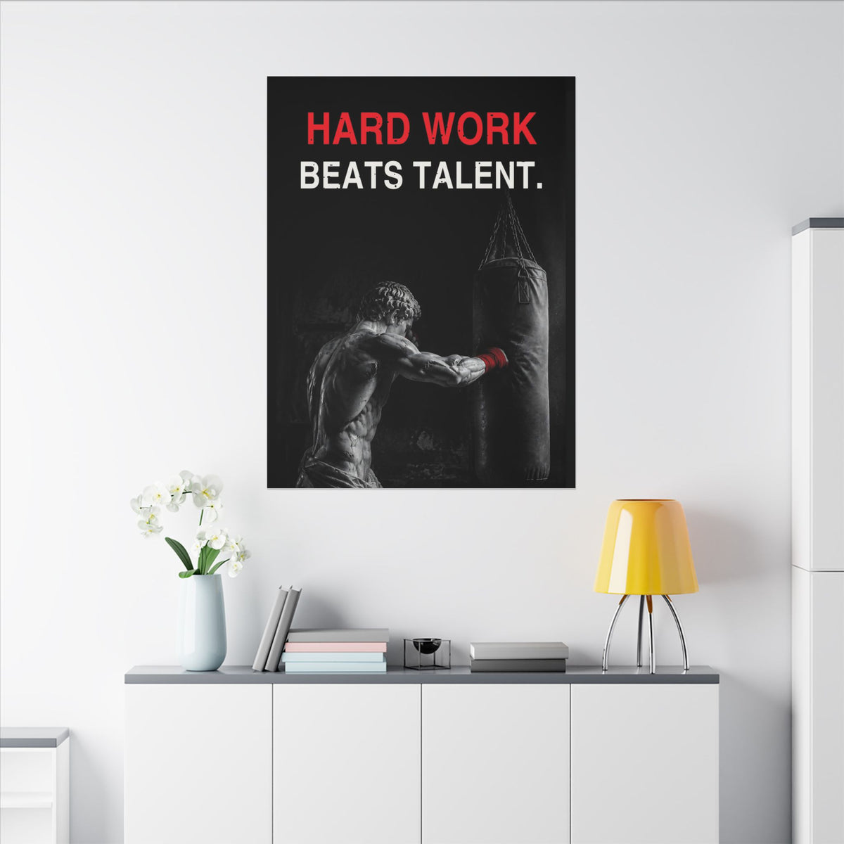Hard Work Beats Talent - Boxing Wall Art | Canvas