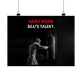 Hard Work Beats Talent - Boxing Wall Art | Matte Poster (Landscape)