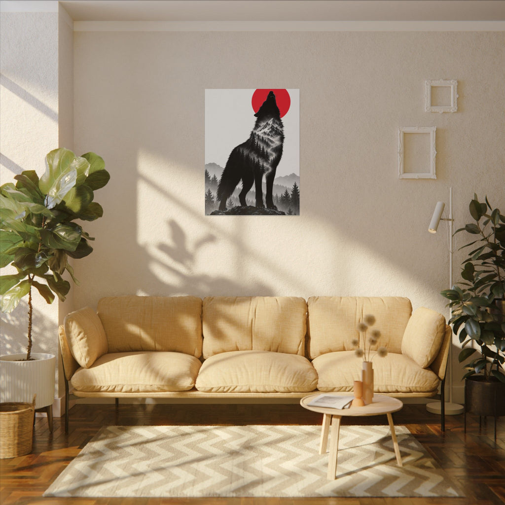 Howling Wolf - Dark Wall Art | Canvas