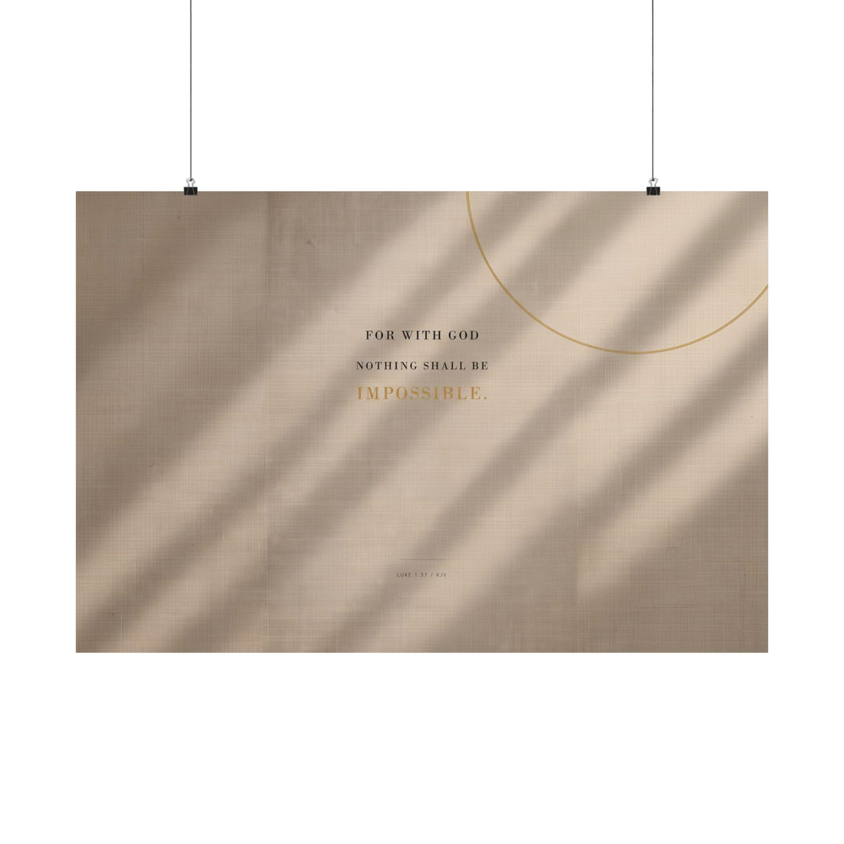 Nothing Shall Be Impossible - Luke 1:37 Bible Verse Wall Art | Matte Poster (Landscape)